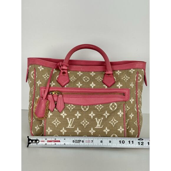 Louis Vuitton Sabbia Cabas Tote Bag in Monogram Canvas w Pink Leather Trim D-9 - Picture 15 of 16